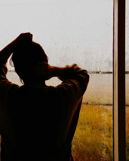 staring out of the window